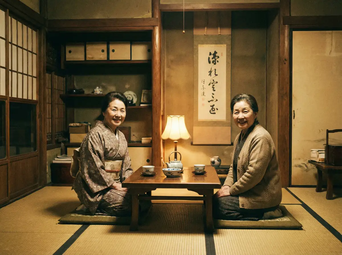 两位优雅的 小宝探花 - 精彩片段推荐，查看更多精彩内容 在日式茶室中品茶交谈